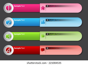 colorful modern text box template for website computer graphic and internet, numbers. label. 