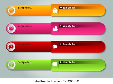 colorful modern text box template for website computer graphic and internet, numbers. label. 