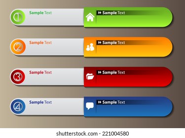 colorful modern text box template for website computer graphic and internet, numbers. label. 