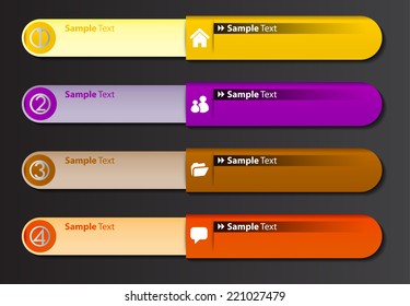 colorful modern text box template for website computer graphic and internet, numbers. label. 