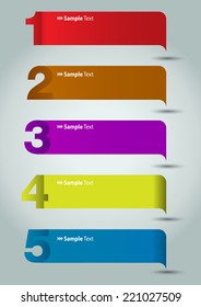 colorful modern text box template for website computer graphic and internet, numbers. label. 