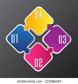 colorful modern text box template for website computer graphic and internet, numbers. label. 
