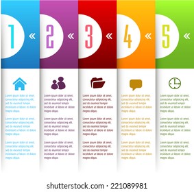 colorful modern text box template for website computer graphic and internet, numbers. label.
