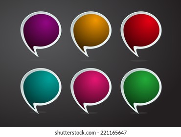 colorful modern text box template for website computer graphic and internet, numbers. label, speech bubble