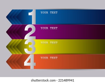 colorful modern text box template for website computer graphic and internet, numbers. label. 