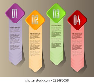 colorful modern text box template for website computer graphic and internet, numbers. label. 