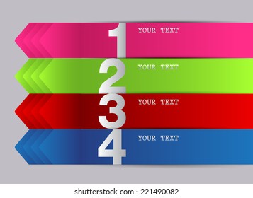 colorful modern text box template for website computer graphic and internet, numbers. label. 