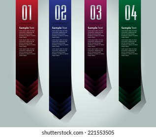 colorful modern text box template for website computer graphic and internet, numbers. label. arrow.