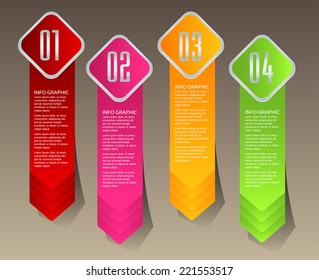 colorful modern text box template for website computer graphic and internet, numbers. label. arrow.