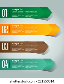 colorful modern text box template for website computer graphic and internet, numbers. label. arrow.