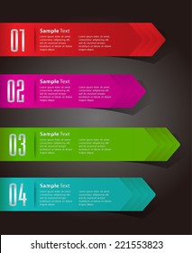 colorful modern text box template for website computer graphic and internet, numbers. label. arrow.
