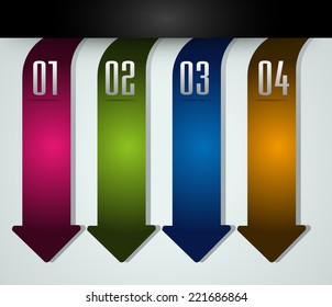 colorful modern text box template for website computer graphic and internet, numbers. label. arrow.