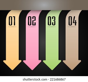 colorful modern text box template for website computer graphic and internet, numbers. label. arrow.