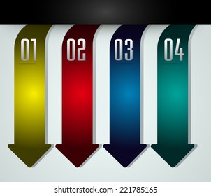 colorful modern text box template for website computer graphic and internet, numbers. label. arrow.
