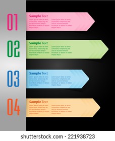 colorful modern text box template for website computer graphic and internet, numbers. label. arrow.