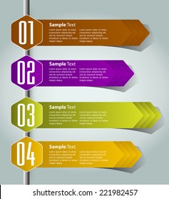 colorful modern text box template for website computer graphic and internet, numbers. label. arrow. 