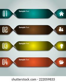 colorful modern text box template for website computer graphic and internet, numbers. label.