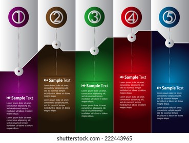 colorful modern text box template for website computer graphic and internet, numbers.
