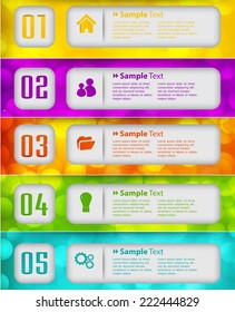 colorful modern text box template for website computer graphic and internet, numbers. label.