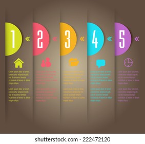 colorful modern text box template for website computer graphic and internet, numbers. label.