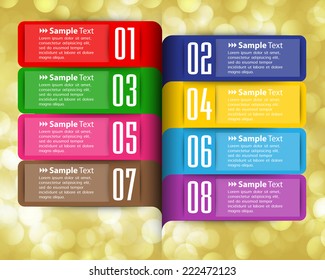 colorful modern text box template for website computer graphic and internet, numbers. label.