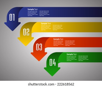 colorful modern text box template for website computer graphic and internet, numbers. label. arrow.