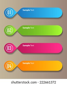 colorful modern text box template for website computer graphic and internet, numbers. label.
