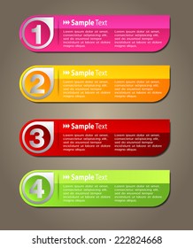 colorful modern text box template for website computer graphic and internet, numbers. label