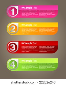 colorful modern text box template for website computer graphic and internet, numbers. label