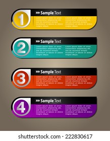 colorful modern text box template for website computer graphic and internet, numbers. label