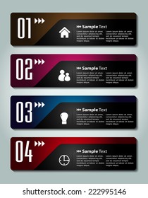 colorful modern text box template for website computer graphic and internet, numbers. label. 