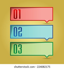 colorful modern text box template for website computer graphic and internet, numbers. label. 