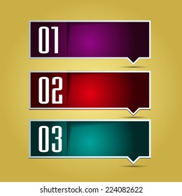colorful modern text box template for website computer graphic and internet, numbers. label. 