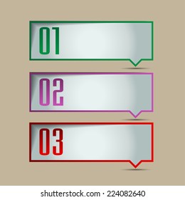 colorful modern text box template for website computer graphic and internet, numbers. label. 
