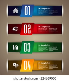 colorful modern text box template for website computer graphic and internet, numbers. label. 