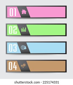 colorful modern text box template for website computer graphic and internet, numbers. label. 