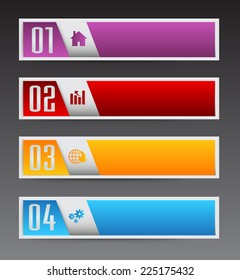 colorful modern text box template for website computer graphic and internet, numbers. label. 