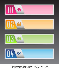 colorful modern text box template for website computer graphic and internet, numbers. label. 