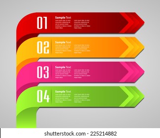 colorful modern text box template for website computer graphic and internet, numbers. label. arrow. 