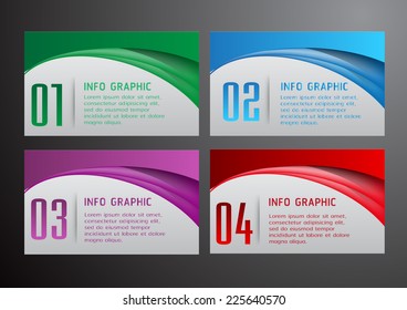 colorful modern text box template for website computer graphic and internet, numbers. label. 