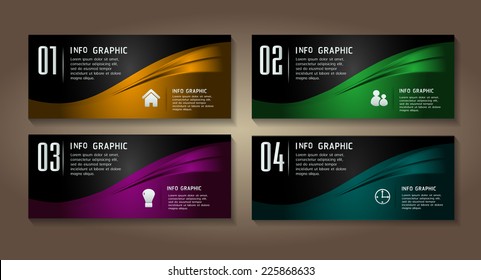 colorful modern text box template for website computer graphic and internet, numbers. label. 