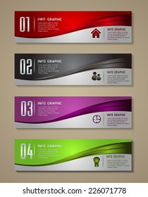 colorful modern text box template for website computer graphic and internet, numbers. 