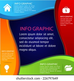 colorful modern text box template for website and computer graphic, numbers, icon.  circle