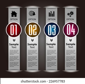 colorful modern text box template for website computer graphic and internet, numbers. label. 