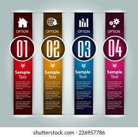 colorful modern text box template for website computer graphic and internet, numbers. label. 