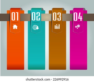 colorful modern text box template for website and graphic, numbers. 