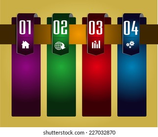 colorful modern text box template for website and graphic, numbers. 