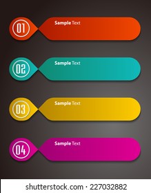 colorful modern text box template for website and graphic, numbers. 