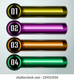 colorful modern text box template for website computer graphic and internet, numbers. label. 