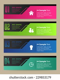 colorful modern text box template for website computer graphic and internet, numbers. label. 